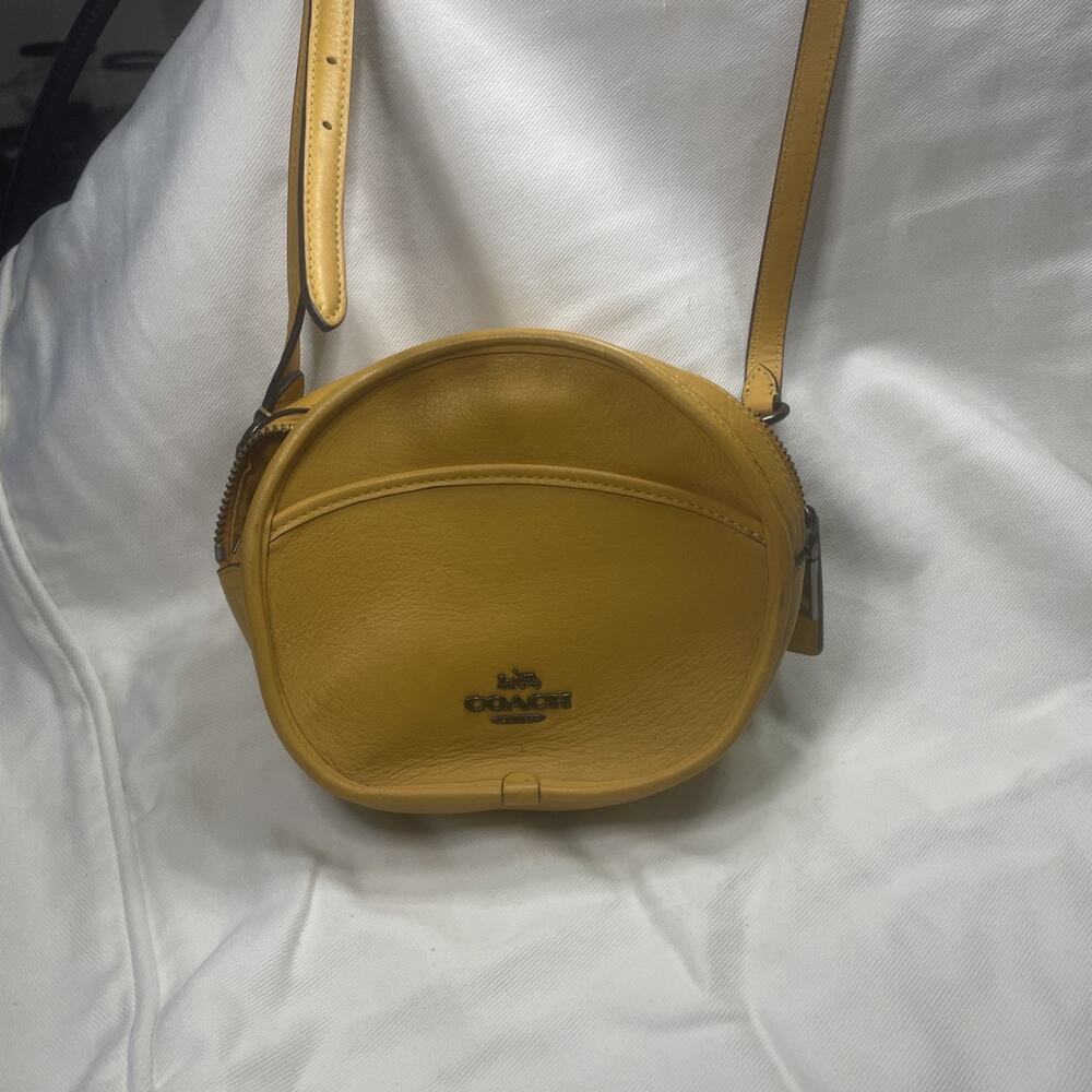 Coach Limited Edition Round Canteen Yellow Crossbody Bag Charm Gunmetal